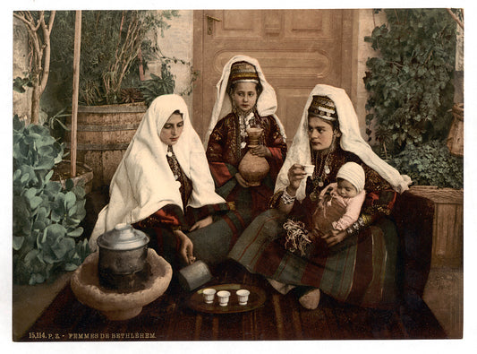 A picture of Group of women of Bethlehem, Holy Land, (i.e., West Bank)