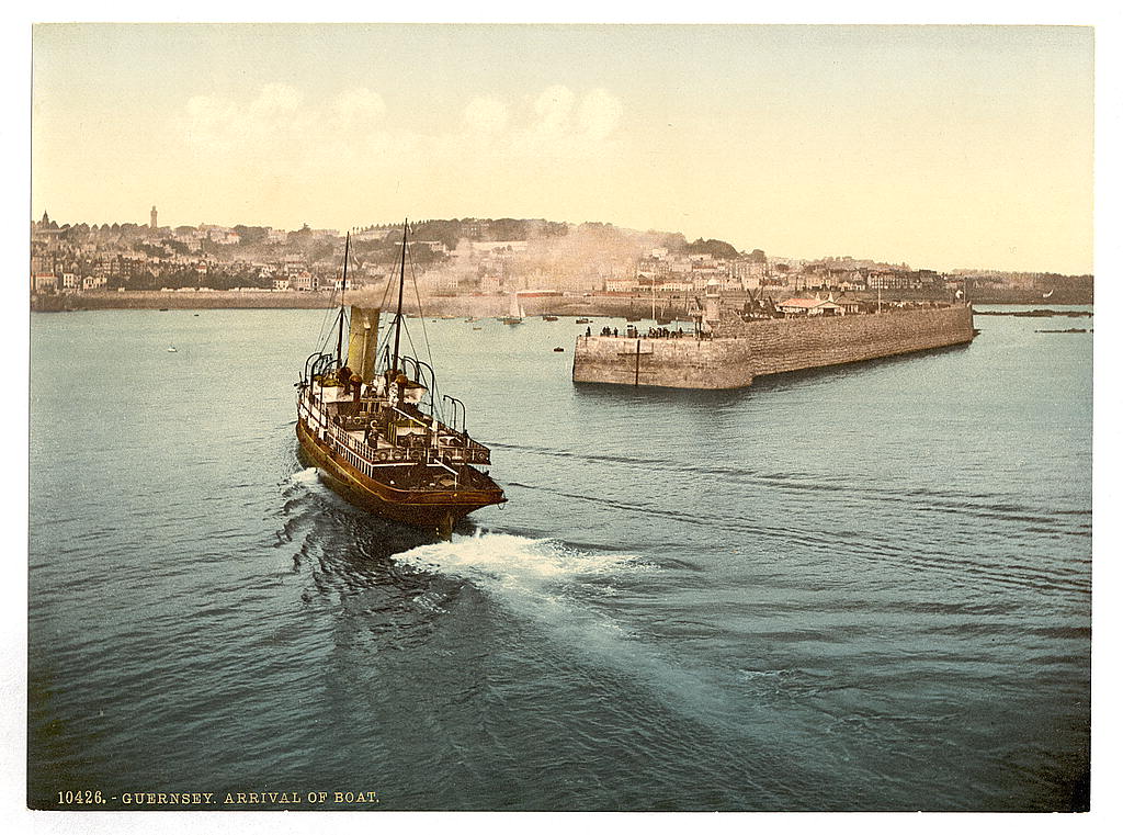 A picture of Guernsey, St. Peter's Port, arrival of boats, Channel Islands