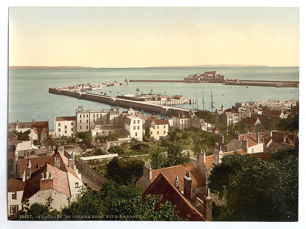 A picture of Guernsey, St. Peter's Port, general view of harbor, Channel Islands