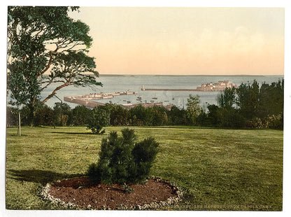 A picture of Guernsey, the harbor from Castle Cary, Channel Islands