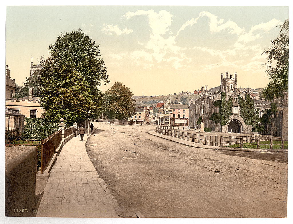 A picture of Guildhall Square, Tavistock, England