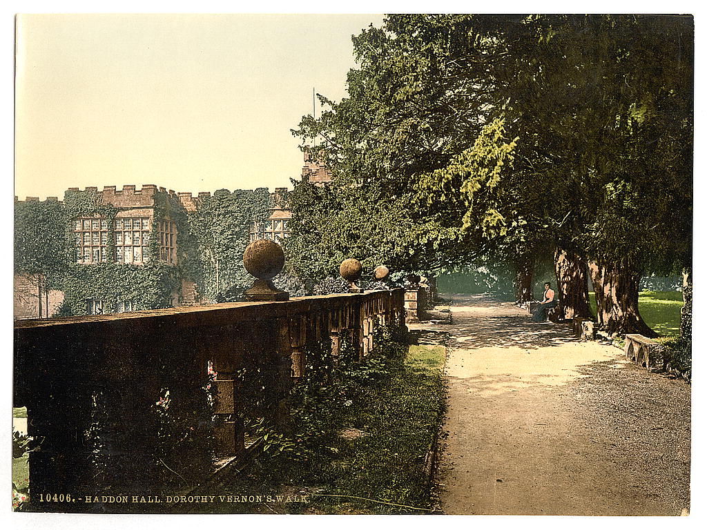 A picture of Haddon Hall, Dorothy Vernon's Walk, Derbyshire, England