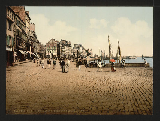 A picture of Harbor and Caligny quay, Cherbourg, France