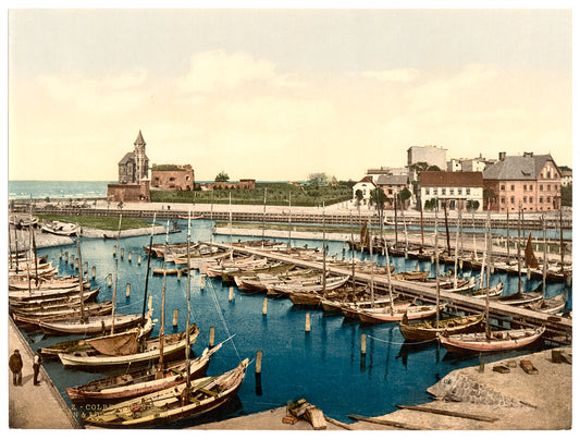 A picture of Harbor and pilot station, Colberg, Pomerania, Germany (i.e.,Kołobrzeg, Poland)