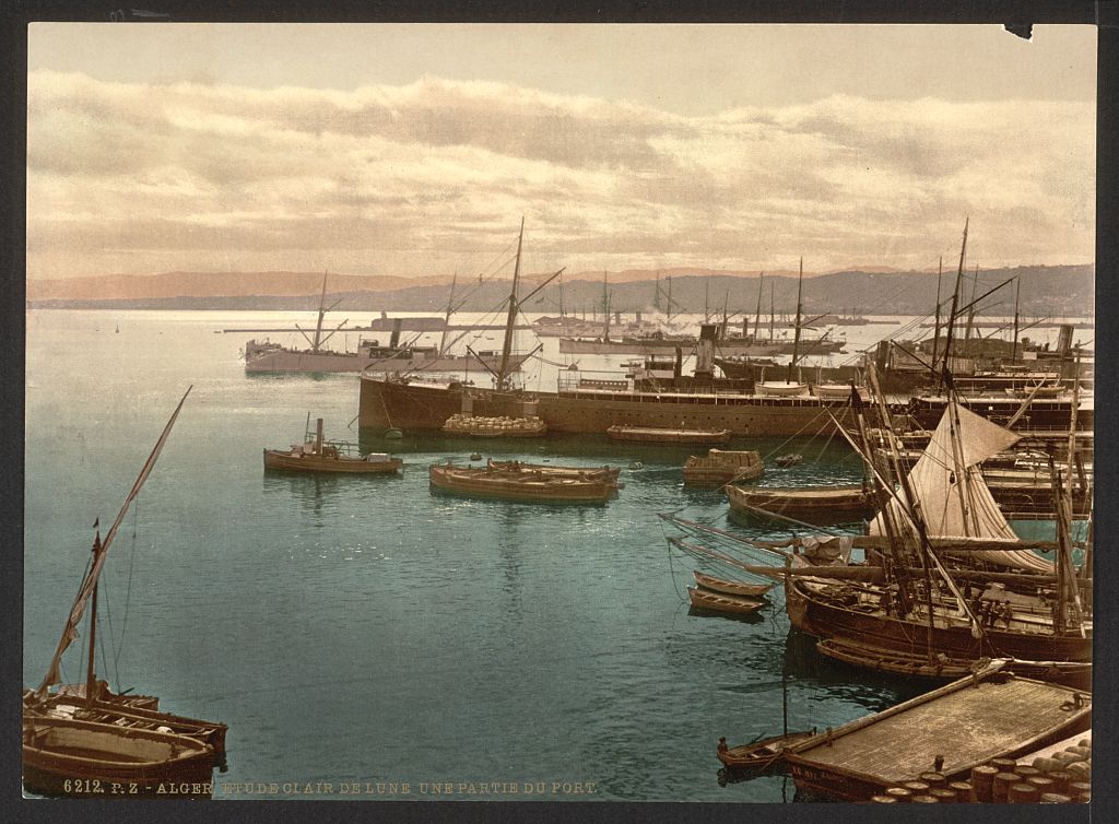 A picture of Harbor by moonlight, I, Algiers, Algeria
