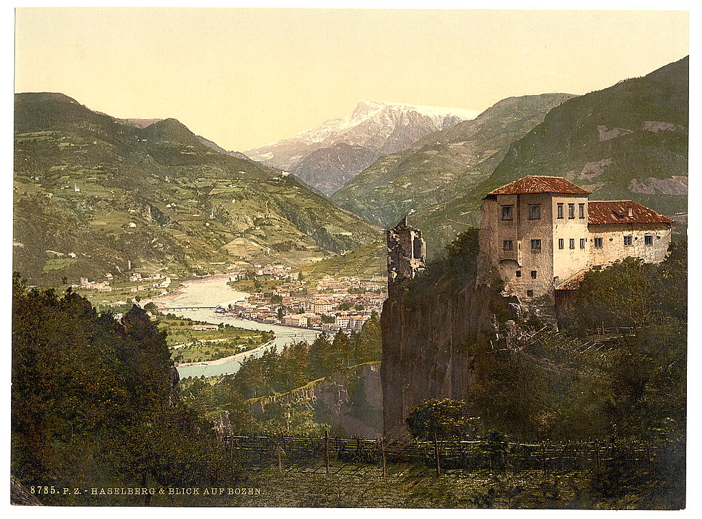 A picture of Haselburg and view of Bosen, Tyrol, Austro-Hungary