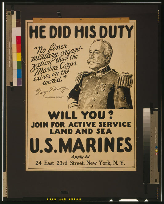 A picture of He did his duty - will you? U.S. Marines - join for active service land and sea /