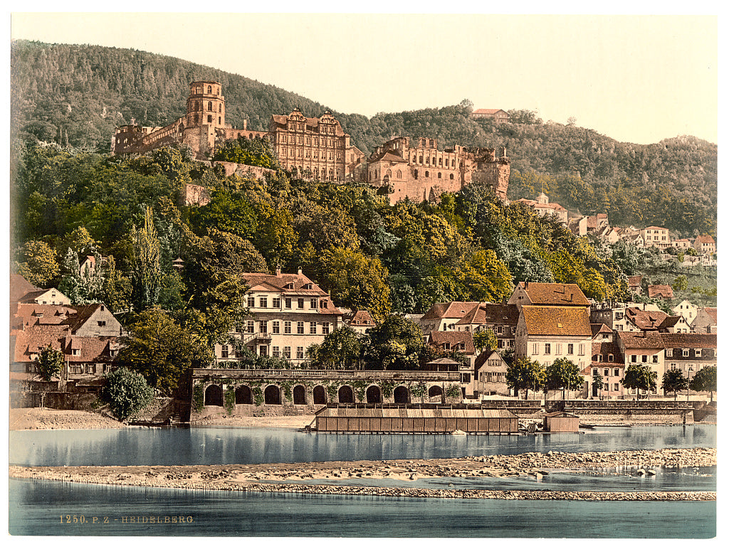 A picture of Heidelberg, seen from the Hirschgasse, Baden, Germany