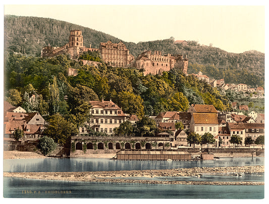 A picture of Heidelberg, seen from the Hirschgasse, Baden, Germany