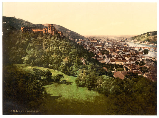 A picture of Heidelberg, seen from the Terrace, Baden, Germany