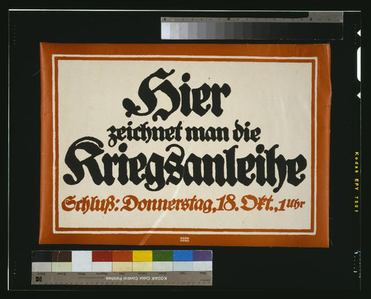 A picture of Hier zeichnet man die Kriegsanleihe