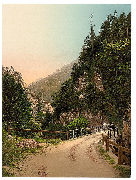 A picture of Hoellenthal (i.e., Höllental), Holzsteg, Lower Austria, Austro-Hungary