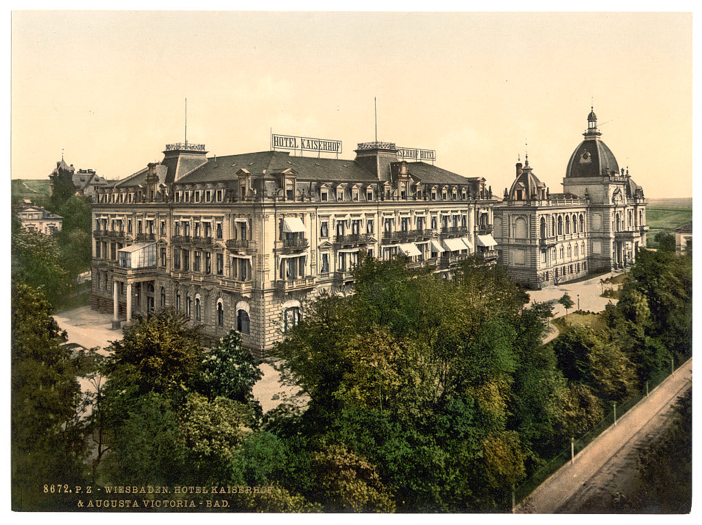 A picture of Hotel Kaiserhof and Augusta Victoria Baths, Wiesbaden, Hesse-Nassau, Germany
