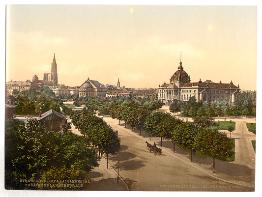 A picture of Imperial Palace, theater and cathedral, Alsace Lorraine, Germany