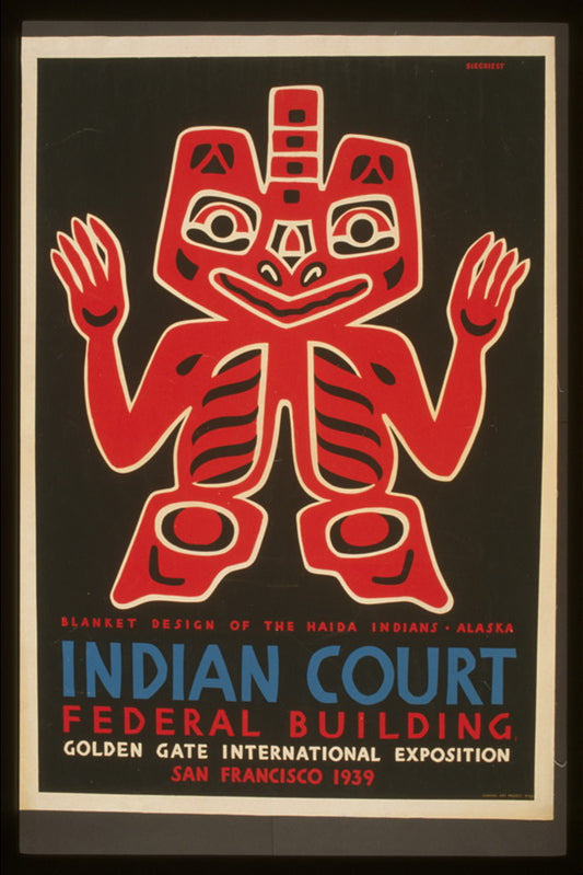 A picture of Indian court, Federal Building, Golden Gate International Exposition, San Francisco, 1939 Blanket design of the Haida Indians, Alaska /