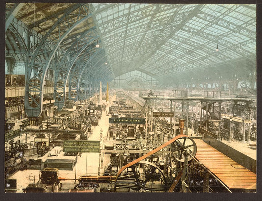 A picture of Interior view of the Gallery of Machines, Exposition universelle internationale de 1889, Paris, France