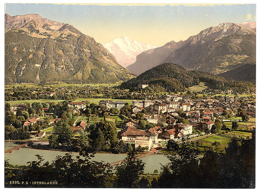 A picture of Interlaken, and the Jungfrau, general view, Bernese Oberland, Switzerland