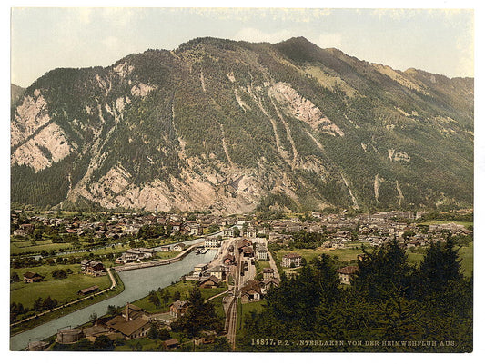 A picture of Interlaken, from the Heimwehfluh, towards the Harder, Bernese Oberland, Switzerland