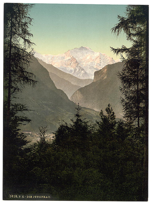 A picture of Interlaken, the Jungfrau, from the Rugen, Bernese Oberland, Switzerland
