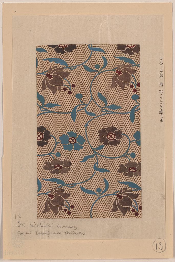 A picture of Ito nishiki brocade, commonly called anhera-ori (weave)