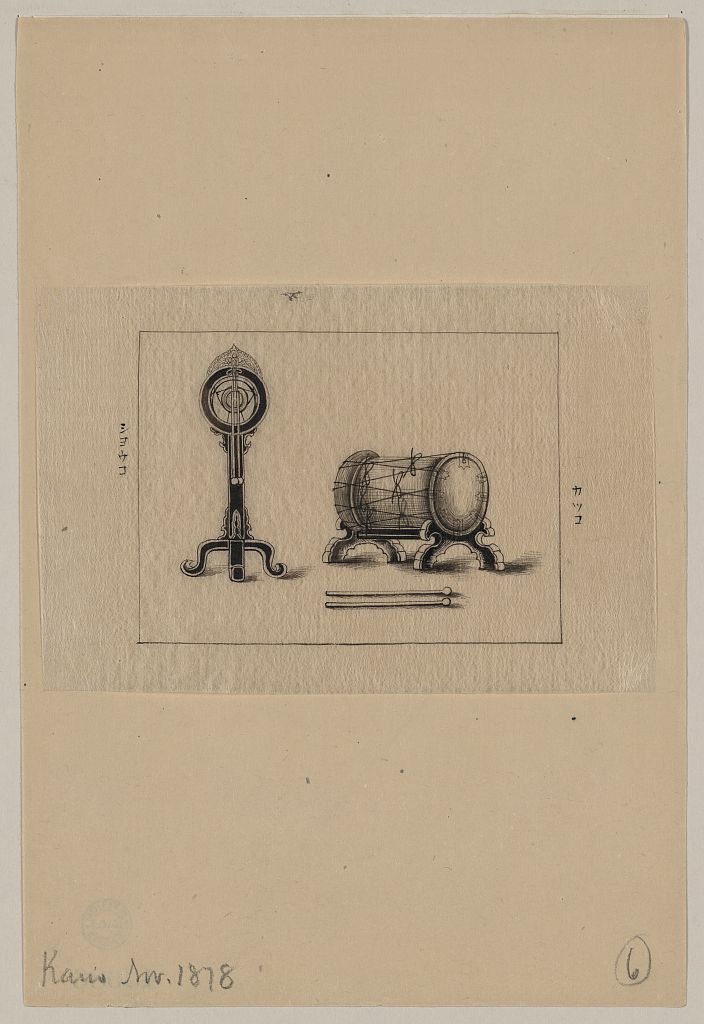 A picture of Japanese tsuri-daiko and taiko (drum)