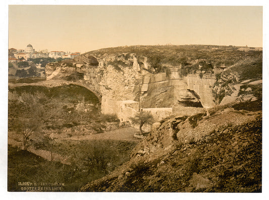 A picture of Jeremiah's grotto, Jerusalem, Holy Land, (i.e. Israel)