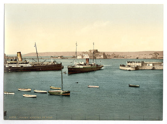 A picture of Jersey, arrival of boats, St. Helier, Channel Islands