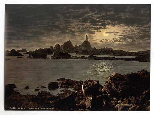 A picture of Jersey, Corbiere Lighthouse by moonlight, Channel Islands