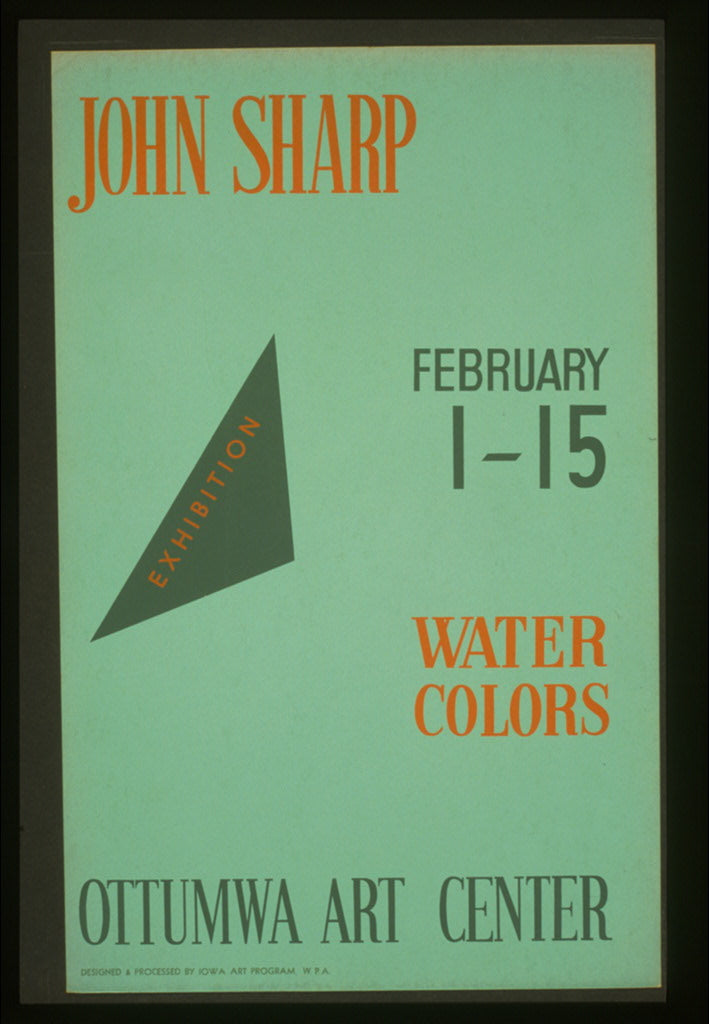 A picture of John Sharp - exhibition, February 1-15, water colors, Ottumwa Art Center