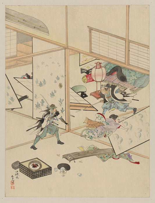 A picture of Jūichidanme - act eleven of the Chūshingura - searching the house