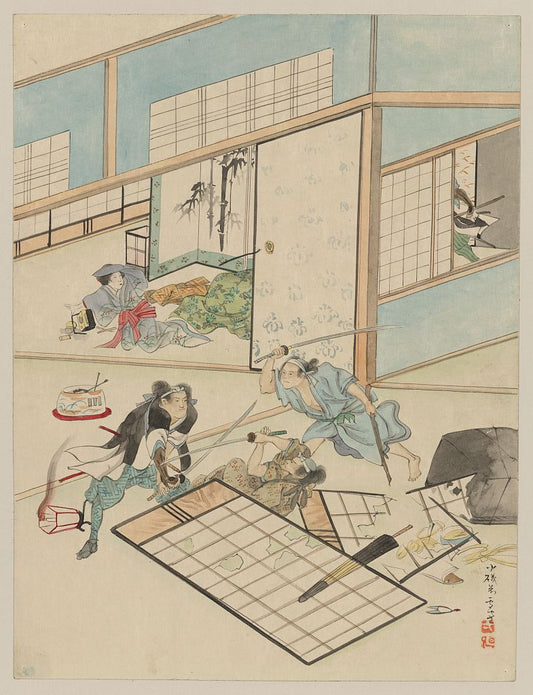 A picture of Jūichidanme - act eleven of the Chūshingura - searching the house