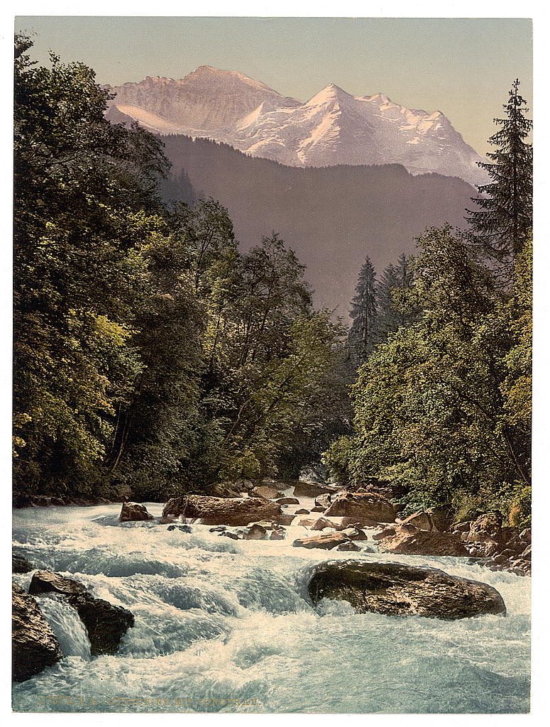 A picture of Jungfrau and Lutschine, Bernese Oberland, Switzerland