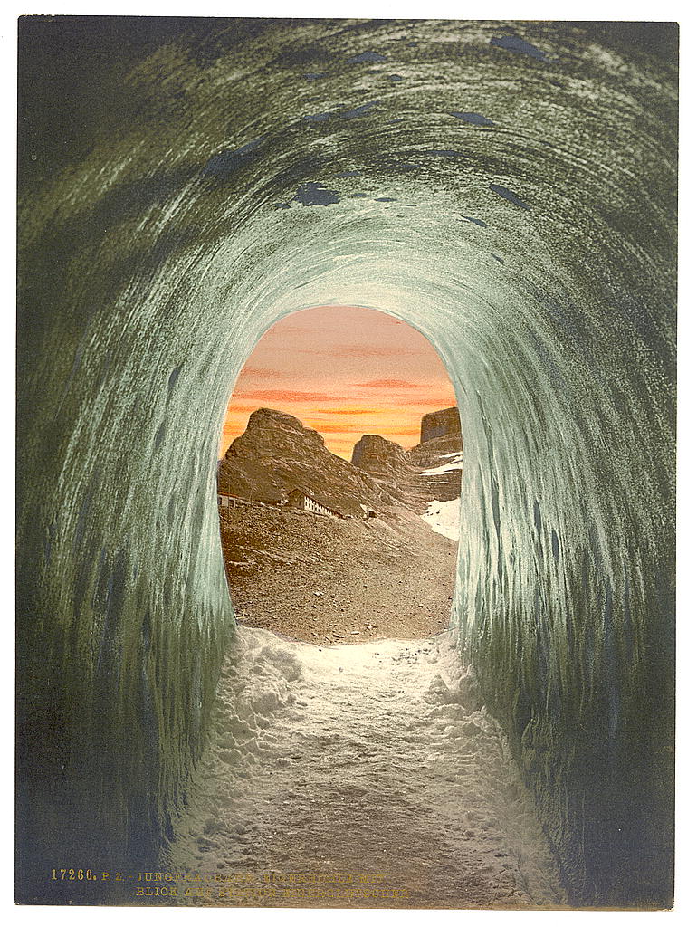 A picture of Jungfrau, railroad, Eigerhohle, with view of the station, Bernese Oberland, Switzerland