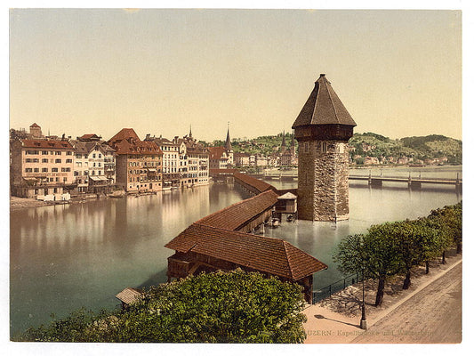 A picture of Kapellbrücke and Wasserturm, Lucerne, Switzerland