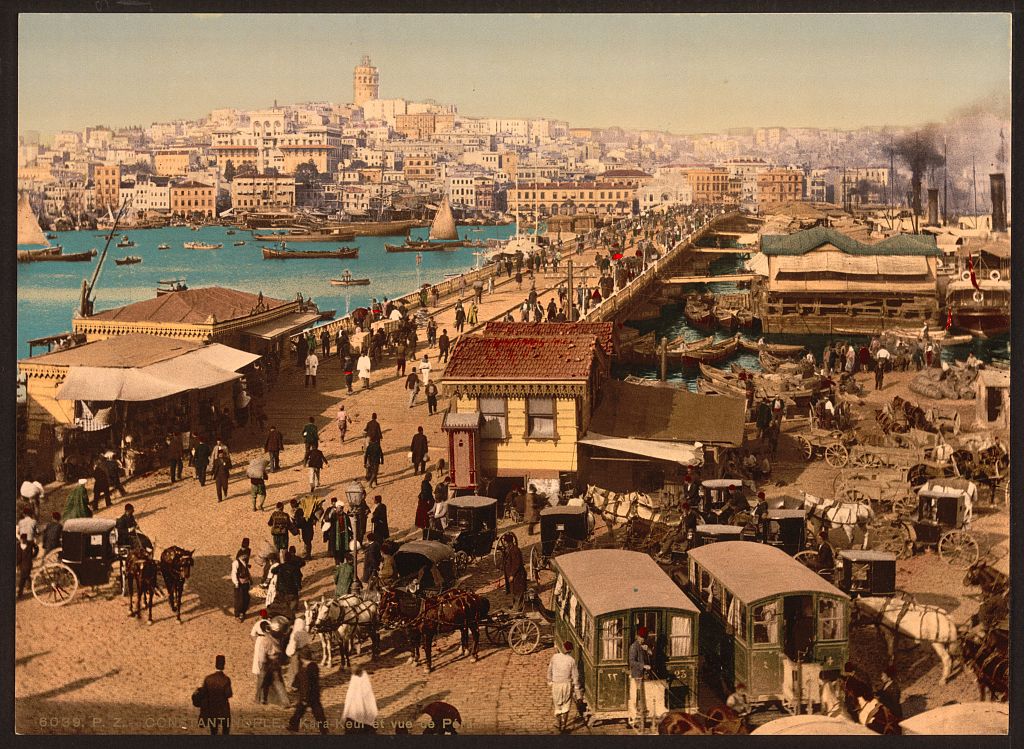 A picture of Kara-Keui (Galata) and view of Pera, Constantinople, Turkey