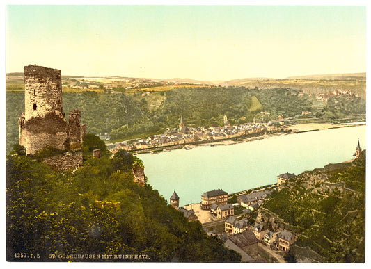 A picture of Katz Castle, Goarshausen (i.e., Sankt Goarshausen), the Rhine, Germany