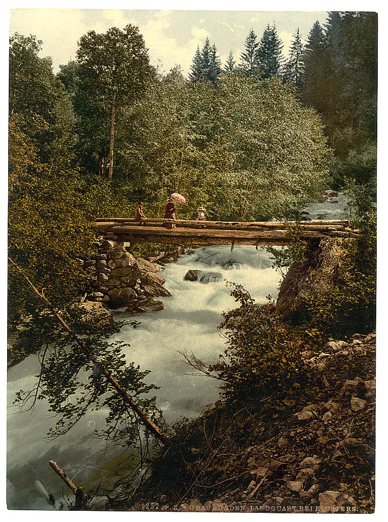 A picture of Klosters, gorges of the Landquart, with footbridge, Grisons, Switzerland