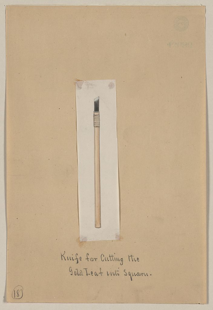 A picture of Knife for cutting the gold leaf into squares
