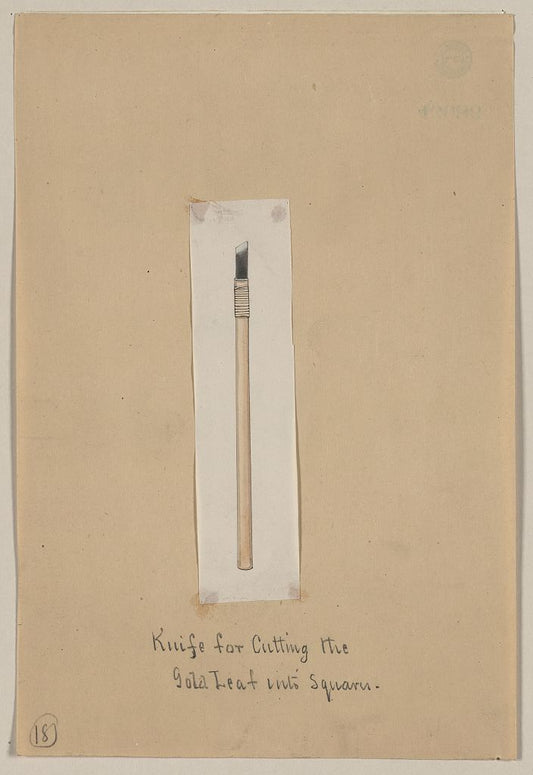 A picture of Knife for cutting the gold leaf into squares