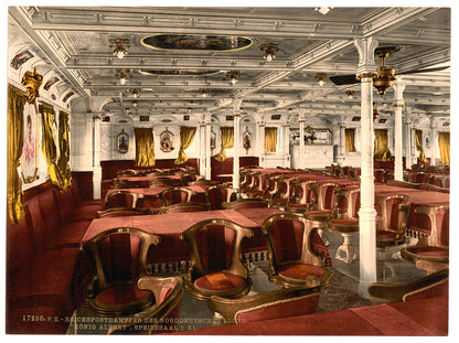 A picture of "Konig Albert," dining room, first class, North German Lloyd, Royal Mail Steamers