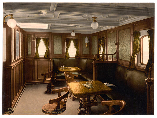 A picture of "Konig Albert," smoking cabin, second class, North German Lloyd, Royal Mail Steamers
