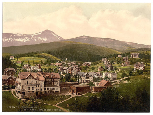 A picture of Krummhubel and Schneekoppe, Riesengebirge, Germany (i.e., Karpacz, Poland)