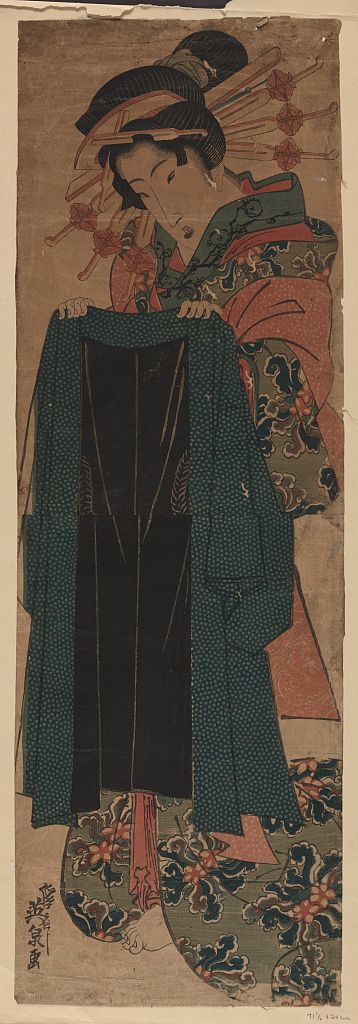 A picture of Kyaku no haori o motsu yūjo