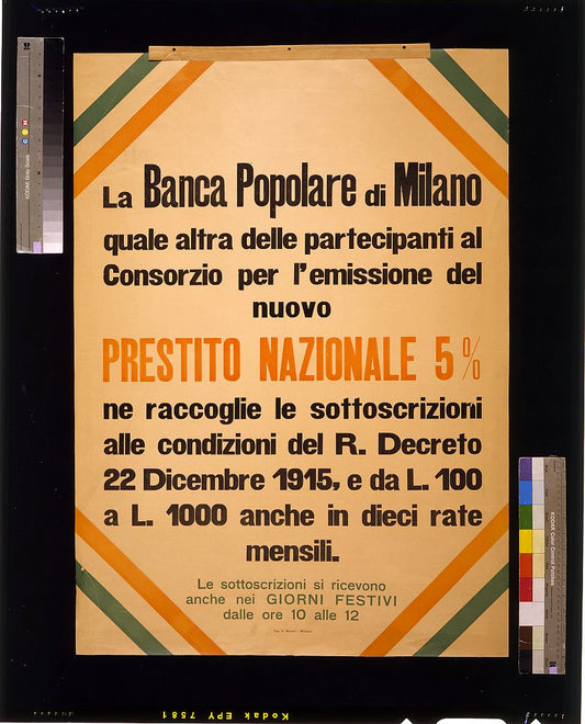 A picture of La Banca popolare di Milano ... prestito nazionale 5 %