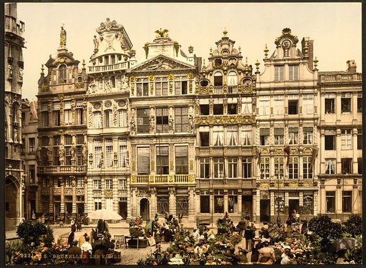 A picture of La Grande Place, the old houses, Brussels, Belgium