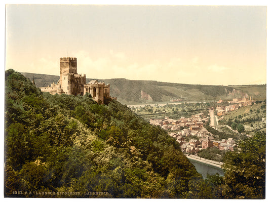 A picture of Lahneck and Nieder-Lahnstein Castle, Hesse-Nassau, Germany
