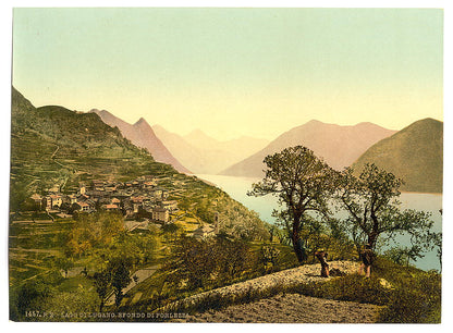 A picture of Lake of Lugano, Porlezza in the background, Tessin, Switzerland