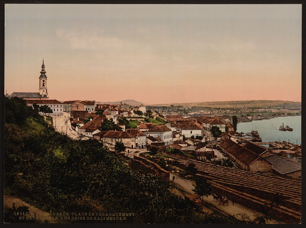 A picture of Landing place and cathedral, Belgrade, Servia