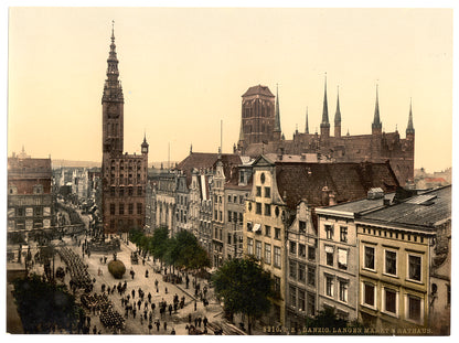 A picture of Langen Market and Court House, Danzig, West Prussia, Germany (i.e., Gdańsk, Poland)