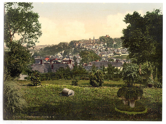 A picture of Launceston from S.W., Cornwall, England